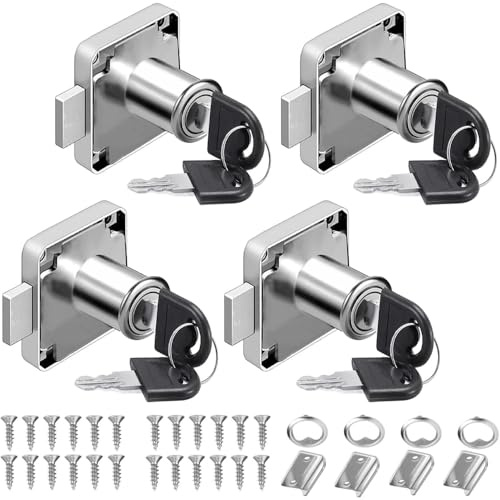 Schrankschloss mit Schlüssel, 4PCS Möbelschloss mit Schlüssel, 22mm