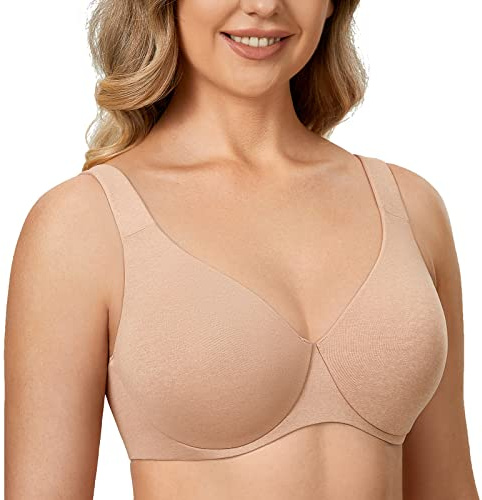 DELIMIRA AISILIN Damen Minimizer BH mit Bügel ohne Polster Vollschalen Große Größen Unterwäsche Haferflockenheide 85D