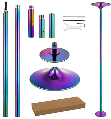 PRIORMAN Pole Dance Stange, Abnehmbar,45mm, CE-zert., Deckenhöhe 2,2–2,7m | 200KG Sichere Traglast, Hochwertig Verchromter Stahl,Statisch/360° Drehbar, Abnehmbare Pole Dance Tanzstange Indoor für Heim