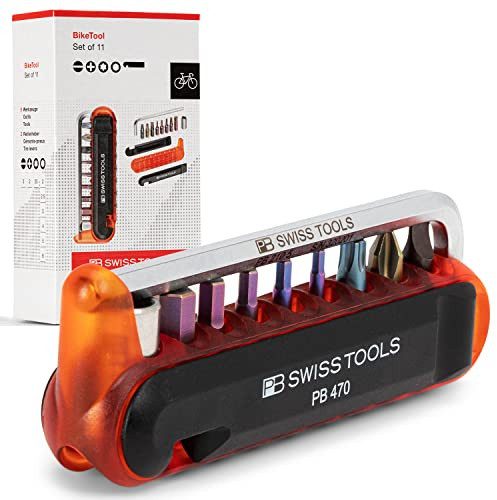 PB Swiss Tools Fahrrad Multitool Werkzeug Set für unterwegs, 470.Red CBB