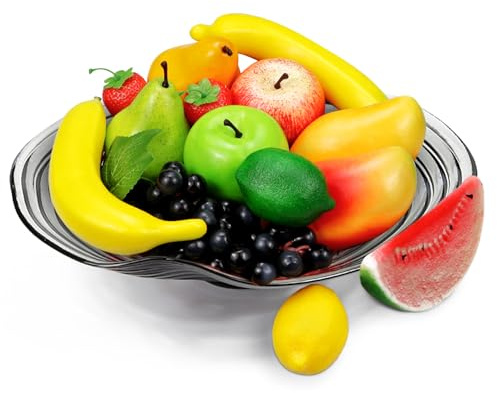 Packung mit künstlichen Früchten, gefälschte Früchte für die Inneneinrichtung, Party-Chirstmas-Dekortierung, Fruchtmodel für Fotoshooting, gefälschte Erdbeere, Mango, Bananen. Insgesamt 14 Stück / Set