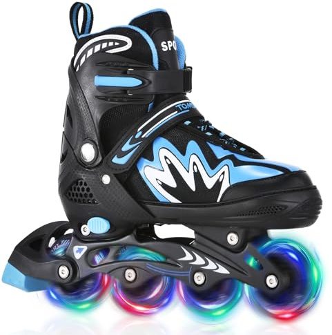TOMSHOO Inliner Kinder mit 4 Größen Verstellbar, LED Rädern, Mehrere Größen | Inline Skates Rollschuhe für Kinder Erwachsene Jungen Mädchen, Bequem Inlineskates für Weihnachts und Geburtstags Geschenke