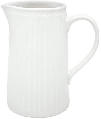 GreenGate Milchkanne Wasserkrug Krug Alice White Jug 1 L weiß Steinzeug Landhaus Vintage