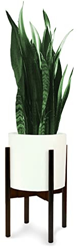 Fox&Fern Pflanzenständer verstellbar M OHNE Übertopf - Blumenständer Holz aus nachhaltigem dunklen Bambus - Pflanzenhocker - Plant Stand - Pflanzenständer aus Holz - Blumentopf Ständer - Blumenhocker