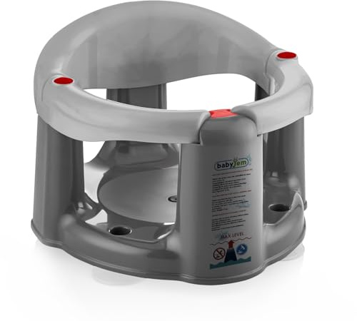 Babyjem Baby Badesitz Badewannesitz Babywanne Sitz, Grau, BPA-frei, ab 6 Monaten