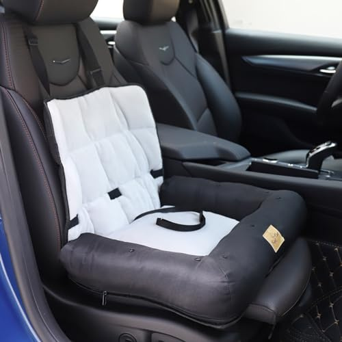 BingoPaw Hunde Autositz für mittlere Hunde, Hundesitz Auto Beifahrersitz, Verstärkter Autositz mit Befestigungsgurten, wasserdicht rutschfest Hundeautositz für Rückbank Vordersitz, M 66x55x49 cm