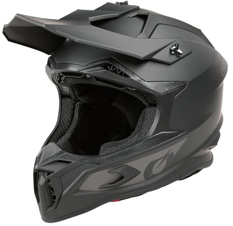 O'NEAL C-SRS Motocross Helm, MX Enduro Motorrad, Starke ABS-Schale, gepolstertes & waschbares Innenfutter, optimale Belüftung, Microlock-Sicherheitsverschluss für Erwachsene (Schwarz L)