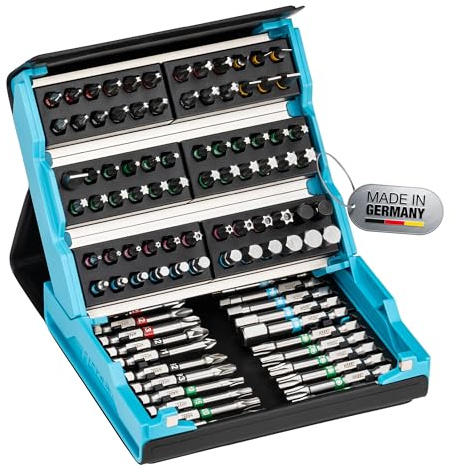 HAZET Smartcase Bit-Satz 2200SC-3 I 96-teilig, Antrieb: Sechskant 6,3 (1/4 Zoll), maximal viele Werkzeuge auf kleinstem Raum für beste Übersicht I klappbarer Werkzeug-Satz Made in Germany