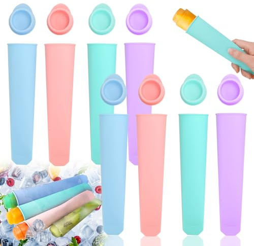 Eisformen Silikon 8 Stk Wiederverwendbare Popsicle Formen | Eis am Stiel Formen Eislutscher Wassereis Popsicle Maker Stieleisformer Ice Pop Maker