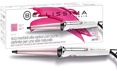 Bellissima GT15 200 Lockenstab, Keramikbeschichtung, Lockenstab für enge und definierte Locken zu machen, Temperatur 150°C/210°C, Diameter18/25 mm, Thermohandschuh, für alle Haare geeignet