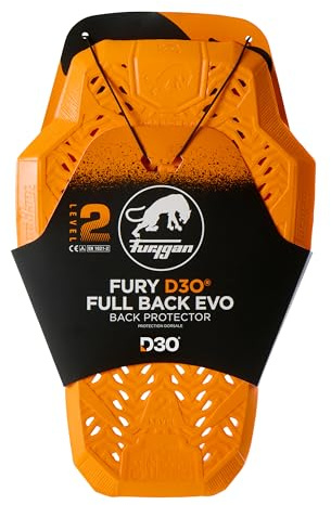 Furygan Full Back Fury D3O EVO – Level 2 zugelassener D3O-Rückenprotektor – zertifizierter Motorradschutz – Leichter, Flexibler Komfort – Belüftungssicherheit, Orange Version 2024