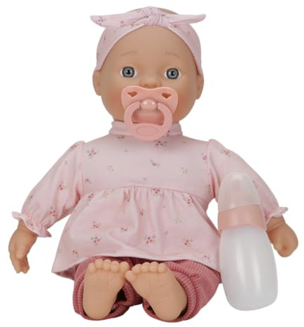 Little Dutch Babypuppe Puppe Lily 6-teiliges-Set (Puppenkleidung, Schnuller und Trinkflasche) Blaue Augen und Weichkörper - 36 cm - ab 18 Monaten