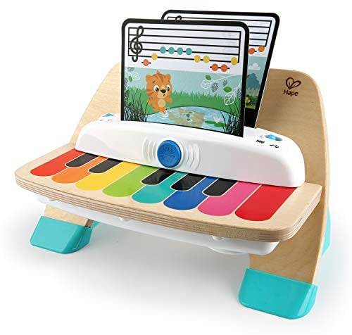 Baby Einstein, Hape, Holzspielzeug Magic Touch Piano , Musikspielzeug Klavier aus Holz für Kinder, Musikinstrumente mit 3 Notenblättern und 6 Liedern, Aktivität und Sensorisches Spielzeug, 6 Monaten+