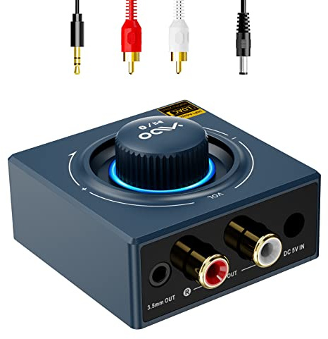 YMOO B06T3+ LDAC Bluetooth Empfänger für Stereoanlage, HiFi Audio Adapter mit aptX Low Latency (<40 ms), 3,5 mm & Cinch, Drahtloser Musikempfänger für Handy, Tablet & Verstärker