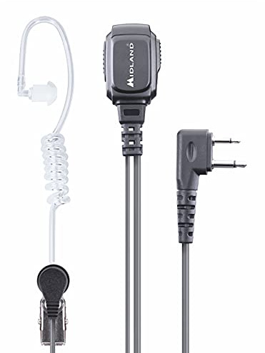 Midland MA31-L, Mono-Headset mit Pneumatischem Mikrofon, Funk-Zubehör mit Dual Jack/Pin, Midland PTT- und VOX-Umschaltung