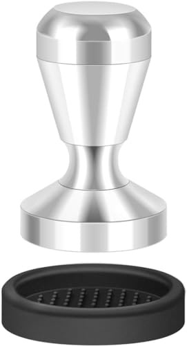 PHILORN Kaffee tamper 51 mm, Espressopress Tamper mit Silikon Temperiermatte, Kaffeebohnenpresse aus Edelstahl für Zuhause und Büro, Zubehör für Barista Maschinen
