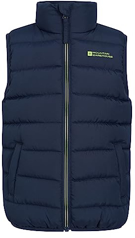 Mountain Warehouse Rocko Kinder Steppweste | Wasserabweisende Weste, ärmellose Jacke mit 2 Taschen, isoliert für Wärme, ideal für Herbst, Winter und zum Kombinieren