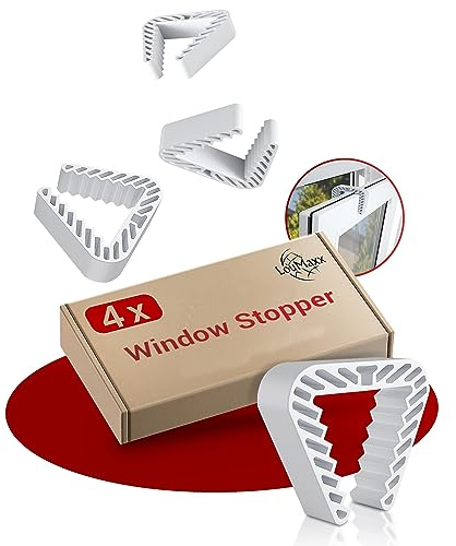 LouMaxx Fensterstopper 4er Set – Fensterklammer – Klemmschutz Fenster – Zuverlässige Sicherheit