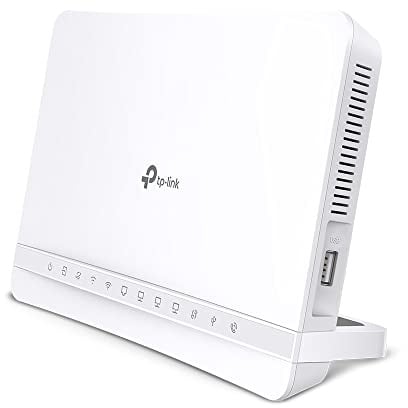 TP-Link VX231v Wi-Fi 6 DSL Router, VDSL2 35b 300 Mbit/s, 4× Gigabit-Ports, AX1800 Dual-Band WLAN, Unterstützt Telekom, O2, 1&1, Nicht Vodafone MIC, nur für Deutschland