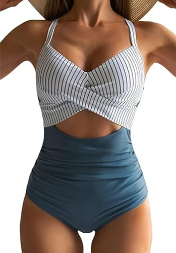 XDSP Damen Badeanzug Sport Bademode Plus Size Einteiler Push Up Sexy Modische Monokini One Piece Swimsuit