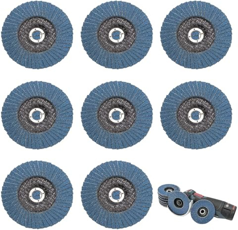 8 Stück Fächerscheiben Lamellenscheiben, Fächerscheiben 76MM, Feine Oberfläche Fächerschleifer 40/60/80/120 Korn, Zirkonkorund Blau Schleifmopteller Für Winkelschleifer, Stahl, Holz Polieren Entgraten