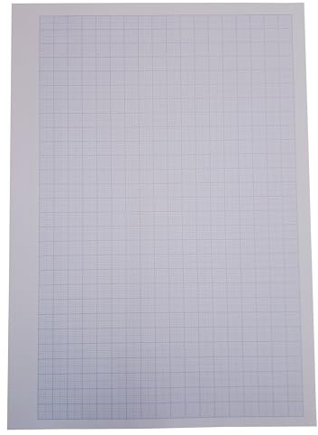 Millimeterpapier, Millimeterpapierblock, Aufmassblock, DIN A4, 80 g/m2, 50 Blatt, 1 mm Raster, blau
