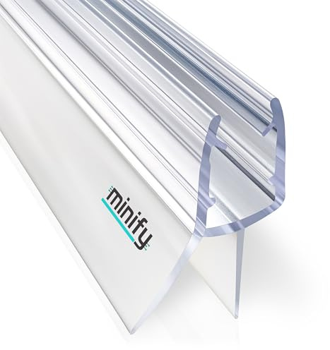 minify Duschdichtung für Glastüren (5-8mm) – Dichtung Dusche Glastür Transparentes U-Profil mit Milchglas-Dichtlippen in verschiedenen Längen erhältlich [ 1 x 100CM ]