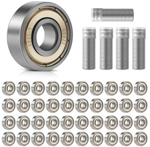 50 Stück Kugellager, 608ZZ 8x22x7 mm, Double Shielded Miniatur Rillenkugellager, Carbonstahl Präzisionslager, 608 Kugellager für Skateboards, Rollerblades, Fahrräder, Hausgeräte