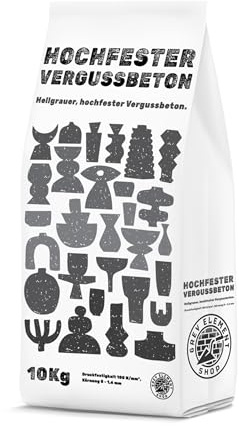 Grey Element Bastelbeton zum Gießen 10 kg einfach zu verarbeiten und schnelle Aushärtung - Hochfestes Gießpulver zum Formen gießen mit spiegelglatten Oberflächen - Gießmasse für Silikonformen