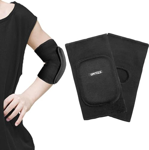 Kinder Ellenbogen-Ärmel Verdicken Schwamm Ellenbogen Polsterung Dehnbar Baumwolle Ellbogenschoner für Sport Tanz Volleyball Basketball Radfahren Ellenbogenbandage Schwarz