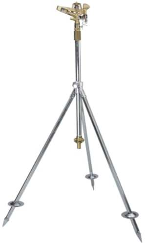 Preis-Zone Messing Sprinkler Rasensprenger Sprenger Impulsregner Set Stativ IG 3/4 Bradas 9516, Gold, Silber