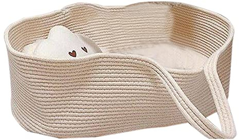 Yuehuamech Baby Moses Korb Tragbare Bett Handheld, Baumwolle Seil Infant Carrycot Bettwäsche Schlafsack für im Freien Reise Auto