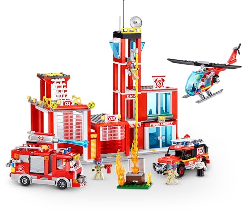 MAX Adventure Spielset Feuerwache (976 Teile) Bausteine Spielzeug für Kinder ab 5 Jahren Fahrzeuge Auspacken Entdecken