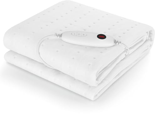TLGREEN Wärmeunterbett 100W mit 8 Hour Abschaltautomatik, 193 x 91 cm, 6 Temperatursstufen, Abnehmbarem Controller, Maschinenwaschbar Wärmebettunterlage, Matratzenheizung für Einzelbetten Geeignet