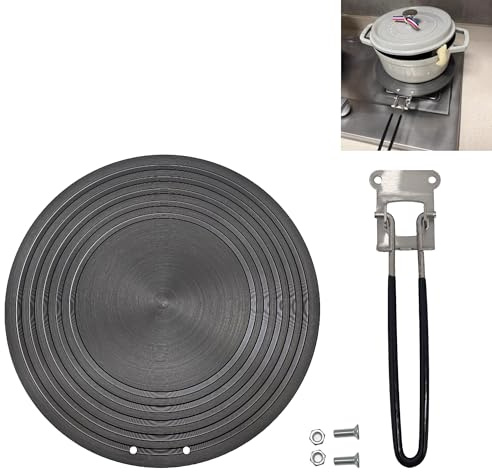 Smaoqingji Induktion Adapterplatte Induktionsadapterplatte mit Abnehmbarem - 1 Stück, Schwarz, Induktionsherd Hitzeverteiler Ringplatte, Geeignet Arten Kochgeschirr, Gasherden, Elektroherden Usw