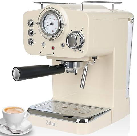 Zilan Espressomaschine Siebträger mit Milchaufschäumer | 15 Bar | Siebträgermaschine | Cappuccino Maschine | Siebträger Kaffeemaschine | Espresso Maschine | Cappuccino Maschine | Kaffee Maschine