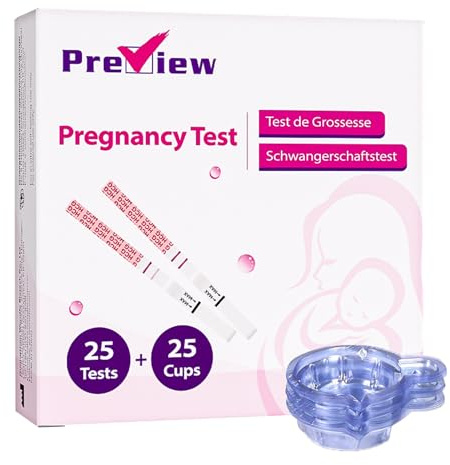 Preview Schwangerschaftstest Ultra Frühe Erkennung, Ergebnisse 6 Tage Früher, 25 Tests Mit 25 Urinbechern