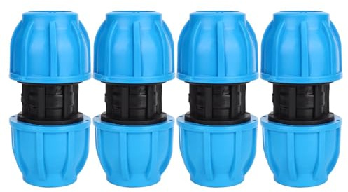 WPKD BLUEIY Gerade Kupplung,4 Stück Bewässerung Verbinder,25 mm auf 25 mm PE Gerade Tropfschlauchverbinder,für Wasserrohranschlüsse