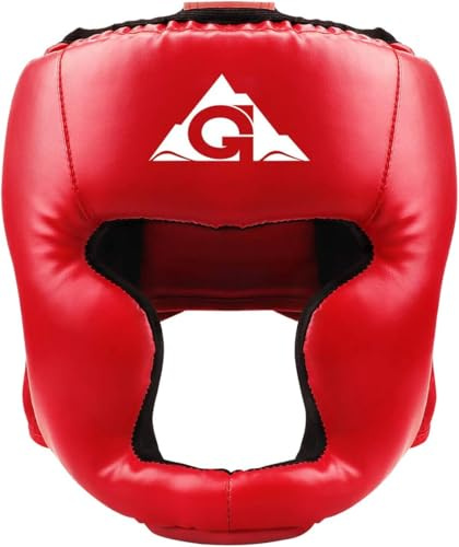 GROOFOO Boxhelm für Kinder und Erwachsene, aus PU-Leder, Helm für Boxen, MMA, Kickboxen, Muay Thai, Sparring, Kampfsport, Karate, Taekwondo