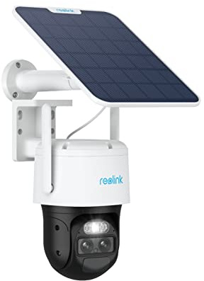 Reolink PTZ Überwachungskamera Aussen Akku mit Auto-Tracking & Auto-Zoom, Dual Lens, 4MP Solar WLAN Kamera Outdoor, 2,4/5GHz WiFi, 30m Farbnachtsicht, KI-Erkennung, 360° View, TrackMix+Solarpanel