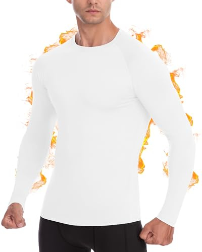 Roadbox Thermounterwäsche Herren Langarm, Kompressionsshirt mit Innenfleece | Atmungsaktiv, Schnelltrocknend, 4-Wege-Stretch, Ohne Nackenetikett, Körpernah, Für Laufen, Ski, Wandern, Outdoor Und Arbeit