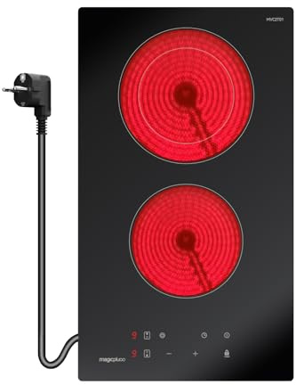 magicplux Glaskeramikkochfeld,Eingebaut schwarz Glaskeramik elektrisches Kochfeld,9 Leistungsstufen,Sensor-Touch-Steuerung, Kindersicherung, 1-99 Minuten-Timer,Geeignet für Alle Töpfe
