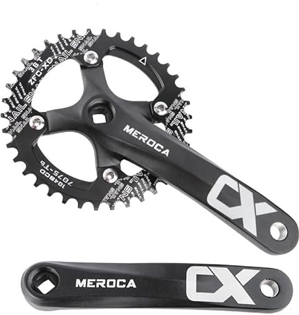 Mountain Bike Kurbelgarnitur, MTB Square Taper Kurbelgarnitur mit 170mm Arm 104 BCD, Kompatibel mit Single Speed Fahrrad und 8/9/10/11 Geschwindigkeiten Fahrräder,Optional 32/34/36/38/40/42T