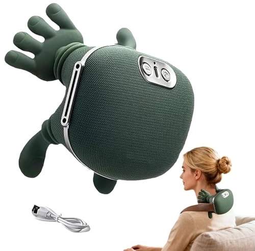 MassagegeräT, 4D Bionisches Heizmassagegerät, chultermassagegeräT für Nacken und Schultern mit Heizung, 3 Geschwindigkeitsstufen, 2 Wärmestufen (40 °C/45 °C), USB, FüR Zuhause/Lindern MüDigkeit