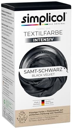 simplicol Textilfarbe intensiv, Samt Schwarz, All-in-1 Komplettpackung, 399 g