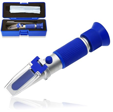 AMTAST Handheld DEF AdBlue Refraktometer Tester für Harnstoff-Konzentration in Diesel-Abgasflüssigkeit Wässrige Harnstoff-Lösung mit ATC Automatische Temperaturkompensation Messbereich 0-40% (Kupfer)