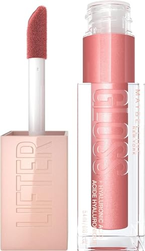 Maybelline New York Glänzender Lipgloss für voller wirkende Lippen, Feuchtigkeitsspendend, Mit Hyaluronsäure, Lifter Gloss, Farbe: Nr. 003 Moon (Rosa), 1 x 5,4 ml