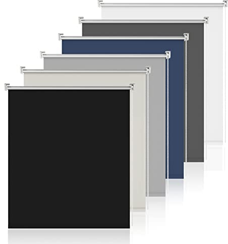 Verdunklungsrollo ohne Bohren Rollos für Fenster Verdunkelung Schwarz B40 x H170 cm Thermorollo Innenrollo Klemmrollo Sonnenschutzrollo innen