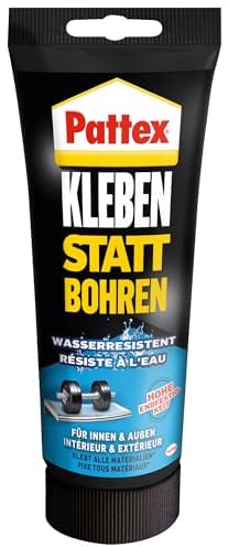 Pattex Montagekleber Kleben statt Bohren Wasserresistent, Kraftkleber für innen & außen, universell einsetzbarer Baukleber, Kleber mit hoher Festigkeit, 1 x 340g