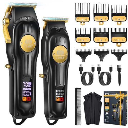 CIICII Haarschneidemaschine Profi und Trimmer Set, Kabellos Haarschneider | Professionelles Haartrimmer, Wiederaufladbare USB Einstellbare Bart Haarschneider Trimmer Herren für DIY Hause Friseur